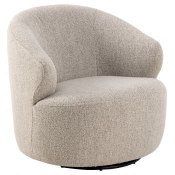 Fotoliu Westport, Actona, 80x80x76.5 cm, rotativ, tesatura Boucle/otel, bej
