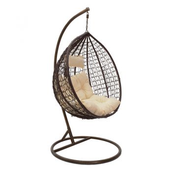 Leagan Zafer metal-pp maro-bej perna, 106x68x120 cm