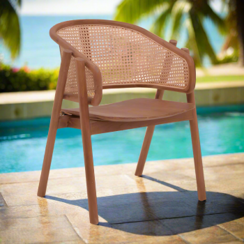 Scaun Anlene, lemn de tec Natural ratan, Natural, 62 x 54 x 82cm Scaun Anlene, lemn de tec Natural ratan, Natural, 62 x 54 x 82cm