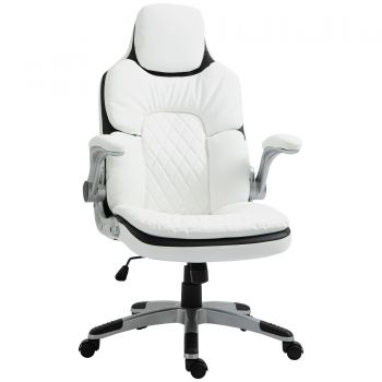 Scaun de birou ergonomic Vinsetto cu suporturi pentru brațe rabatabile, scaun de birou cu înălțime reglabilă și funcție de balans, scaun căptușit gros cu suport pentru brațe reglabil 69 x 67 x 113-121 cm | Aosom Romania Scaun de birou ergonomic Vinsetto cu suporturi pentru brațe rabatabile, scaun de birou cu înălțime reglabilă și funcție de balans, scaun căptușit gros cu suport pentru brațe reglabil 69 x 67 x 113-121 cm | Aosom Romania