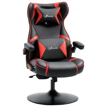 Scaun de gaming Vinsetto, scaun de gaming, difuzoare integrate, spătar inclinabil, negru+roșu, 69 x 73 x 118cm | Aosom Romania Scaun de gaming Vinsetto, scaun de gaming, difuzoare integrate, spătar inclinabil, negru+roșu, 69 x 73 x 118cm | Aosom Romania