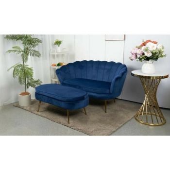 Set fotoliu și măsuță Ariel XXL, catifea, canapea 130x77x83 cm, măsuță 99x44,5x40 cm, albastru Set fotoliu și măsuță Ariel XXL, catifea, canapea 130x77x83 cm, măsuță 99x44,5x40 cm, albastru