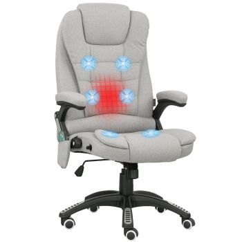 Vinsetto Fotoliu de birou cu funcție de masaj și încălzire, scaun de birou cu înălțime reglabilă, spătar inclinabil și telecomandă gri | Aosom Romania Vinsetto Fotoliu de birou cu funcție de masaj și încălzire, scaun de birou cu înălțime reglabilă, spătar inclinabil și telecomandă gri | Aosom Romania