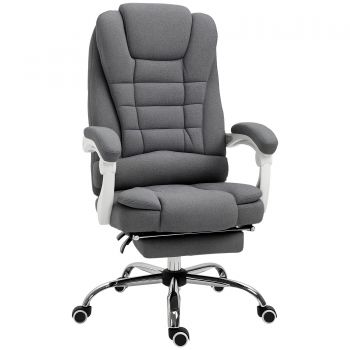 Vinsetto Fotoliu de birou cu suport retractabil pentru picioare, fotoliu de conducere, spătar reglabil, aspect de in, Gri | Aosom Romania Vinsetto Fotoliu de birou cu suport retractabil pentru picioare, fotoliu de conducere, spătar reglabil, aspect de in, Gri | Aosom Romania
