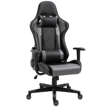 Vinsetto Fotoliu de birou ergonomic, fotoliu de gaming, fotoliu rotativ, piele artificială, spumă, Negru, 67,5 x 74 x 126-136 cm | Aosom Romania Vinsetto Fotoliu de birou ergonomic, fotoliu de gaming, fotoliu rotativ, piele artificială, spumă, Negru, 67,5 x 74 x 126-136 cm | Aosom Romania