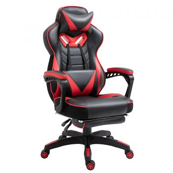 Vinsetto Fotoliu gaming Ergonomic, Fotoliu de birou confortabil cu Suport pentru picioare, Suport pentru cap și pernă lombară, Înălțime reglabilă, negru și roșu | Aosom Romania Vinsetto Fotoliu gaming Ergonomic, Fotoliu de birou confortabil cu Suport pentru picioare, Suport pentru cap și pernă lombară, Înălțime reglabilă, negru și roșu | Aosom Romania