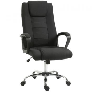 Vinsetto Scaun de Birou Ergonomic, Basculant și Captusit cu Înălțime Reglabilă, 62x76x110-119 cm, Negru | Aosom Romania Vinsetto Scaun de Birou Ergonomic, Basculant și Captusit cu Înălțime Reglabilă, 62x76x110-119 cm, Negru | Aosom Romania