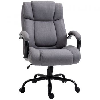 Vinsetto Scaun de birou ergonomic din material tip in, 220 kg, rotativ, reglabil pe înălțime, gri deschis | Aosom Romania