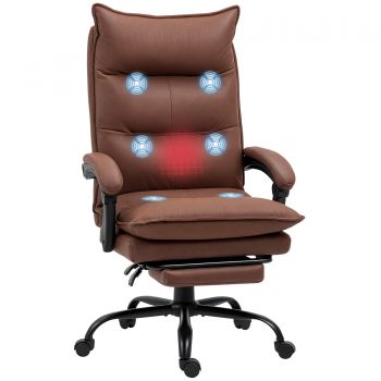 Vinsetto Scaun de birou masand si incalzit, scaun de birou, inaltime reglabila, spatar inclinabil, 66x74x121,5cm maro | Aosom Romania Vinsetto Scaun de birou masand si incalzit, scaun de birou, inaltime reglabila, spatar inclinabil, 66x74x121,5cm maro | Aosom Romania