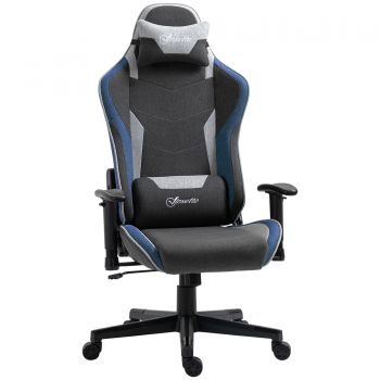 Vinsetto Scaun de Gaming Ergonomic cu Cotiere, Tetieră și Înălțime Reglabile, 66x53x128-138 cm, Albastru | Aosom Romania Vinsetto Scaun de Gaming Ergonomic cu Cotiere, Tetieră și Înălțime Reglabile, 66x53x128-138 cm, Albastru | Aosom Romania