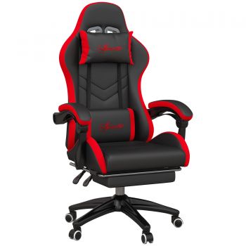 Vinsetto Scaun Gaming cu Înălțime Reglabilă și cu Spătar Rabatabil, 65x65x121-129 cm, Negru | Aosom Romania Vinsetto Scaun Gaming cu Înălțime Reglabilă și cu Spătar Rabatabil, 65x65x121-129 cm, Negru | Aosom Romania