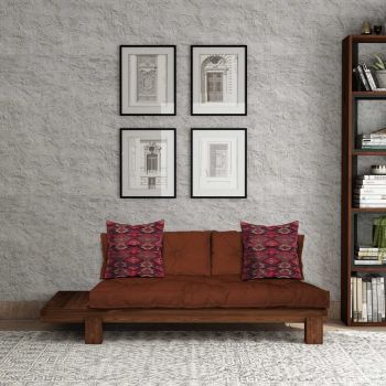 Șezlong, Atelier del Sofa, 135PLT1105, Lemn, Nuc / Tigla Rosie