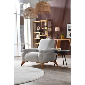Fotoliu, Atelier del Sofa, 383EVN1253, Poliester, Gri / Cafea