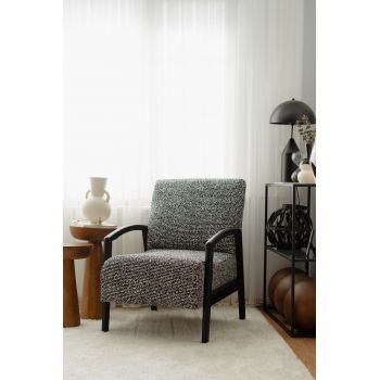Fotoliu, Atelier del Sofa, 383EVN1256, Lemn, Alb/Negru