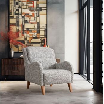 Fotoliu, Atelier del Sofa, 560ARE1750, Cadru: LEMN/PAL, Crem / Albastru