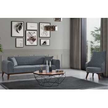 Fotoliu, Atelier del Sofa, 560ARE2908, Lemn de fag / PAL, Gri deschis