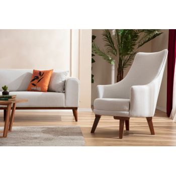 Fotoliu, Atelier del Sofa, 560ARE2909, Lemn de fag / PAL, Crem