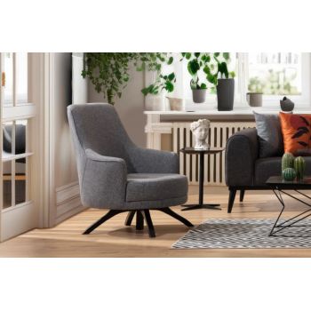 Fotoliu, Atelier del Sofa, 560ARE2913, Lemn de fag / PAL, Gri deschis