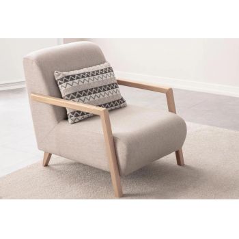 Fotoliu, Atelier del Sofa, 752EST1712, Frame: 70% HORNBEAM/30% MELAMINE COATED CHIPBOARD, Crem