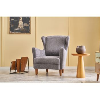 Fotoliu, Atelier del Sofa, 825BLC2375, Lemn de carpen, Gri