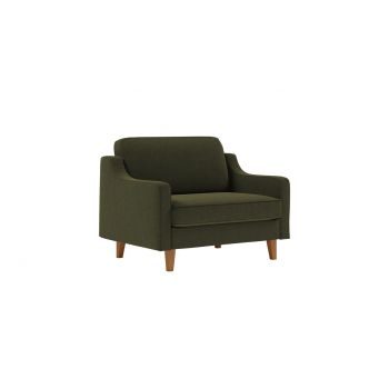Fotoliu, Atelier del Sofa, 918CMF1124, Otel, Verde ulei / Nuc