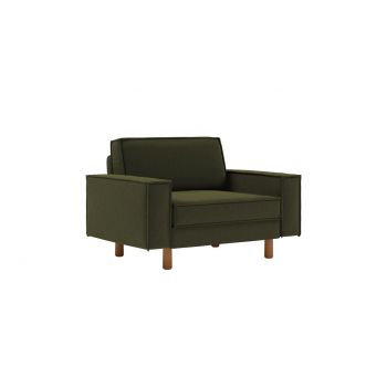 Fotoliu, Atelier del Sofa, 918CMF1204, Otel, Verde ulei / Nuc