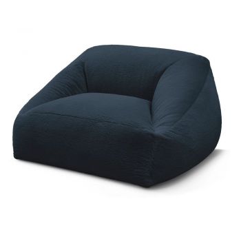 Fotoliu bean bag albastru Ã®nchis cu tapiÈu009Berie din blanÄartificialÄLilibet âu0080Bobochic Paris