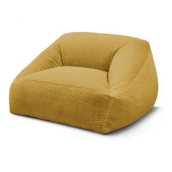 Fotoliu bean bag galben cu tapiÈu009Berie din blanÄartificialÄLilibet âu0080Bobochic Paris