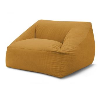 Fotoliu bean bag galben cu tapiÈu009Berie din catifea reiatÄLilibet âu0080Bobochic Paris