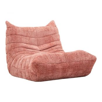 Fotoliu bean bag roz cu tapiÈerie din ÈesÄturÄbouclÃ© Mask âMauro Ferretti