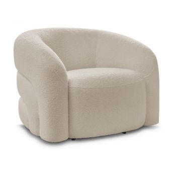 Fotoliu bej pivotant cu tapiÈu009Berie din Èu009BesÄu0083turÄbouclÃ© Elina âu0080Bobochic Paris
