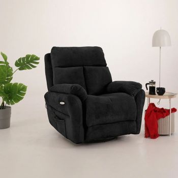 Fotoliu cu recliner, Atelier del Sofa, 752EST1503, Frame: 70% HORNBEAM/30% MELAMINE COATED CHIPBOARD, Negru
