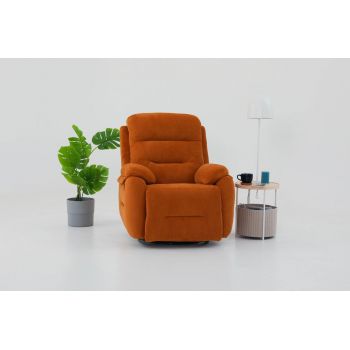 Fotoliu cu recliner, Atelier del Sofa, 752EST1504, Frame: 70% HORNBEAM/30% MELAMINE COATED CHIPBOARD, Caramiziu