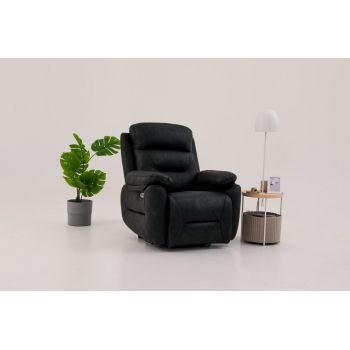 Fotoliu cu recliner, Atelier del Sofa, 752EST1506, Frame: 70% HORNBEAM/30% MELAMINE COATED CHIPBOARD, Negru