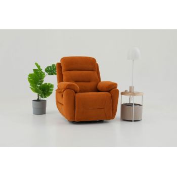 Fotoliu cu recliner, Atelier del Sofa, 752EST1507, Frame: 70% HORNBEAM/30% MELAMINE COATED CHIPBOARD, Caramiziu
