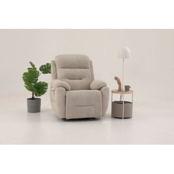 Fotoliu cu recliner, Atelier del Sofa, 752EST1508, Frame: 70% HORNBEAM/30% MELAMINE COATED CHIPBOARD, Crem