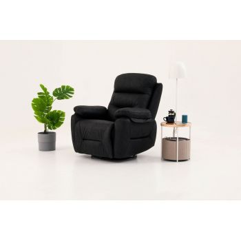 Fotoliu cu recliner, Atelier del Sofa, 752EST1509, Frame: 70% HORNBEAM/30% MELAMINE COATED CHIPBOARD, Negru