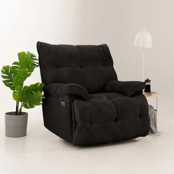 Fotoliu cu recliner, Atelier del Sofa, 752EST1515, Frame: 70% HORNBEAM/30% MELAMINE COATED CHIPBOARD, Negru