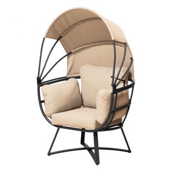 Fotoliu de grădină bej din metal Delos – Garden Pleasure