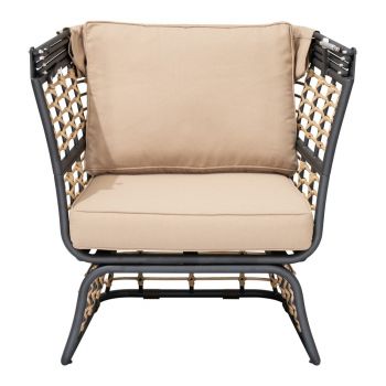 Fotoliu de grădină bej din metal Paros – Garden Pleasure