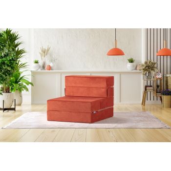 Fotoliu extensibil, Atelier del Sofa, 363SLD1134, Textil, Portocaliu