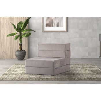 Fotoliu extensibil, Atelier del Sofa, 363SLD1135, Textil, Gri deschis