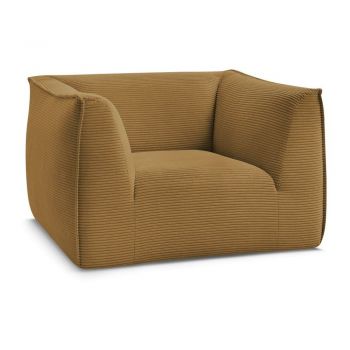 Fotoliu galben muÈu0099tar cu tapiÈu009Berie din catifea reiatÄGiorgia âu0080Bobochic Paris