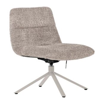 Fotoliu gri deschis pivotant cu tapiÈu009Berie din Èu009BesÄu0083turÄbouclÃ© Soren âu0080WOOOD