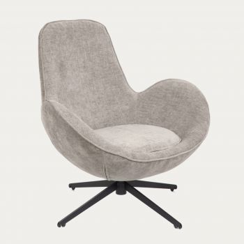 Fotoliu Lunaire, Homla, 86x76x87 cm, metal/catifea din poliester, bej