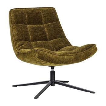 Fotoliu verde pivotant cu tapiÈu009Berie din chenille Maudi âu0080WOOOD