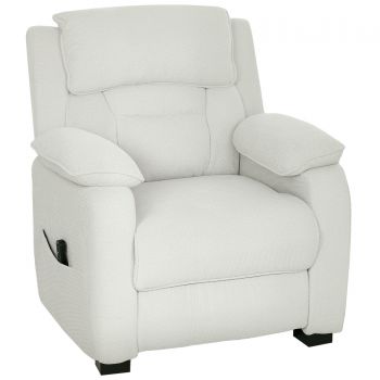 HOMCOM Fotoliu relax electric fotoliu recliner port USB suport picioare buzunare laterale telecomandă 86x90x103cm crem | Aosom Romania