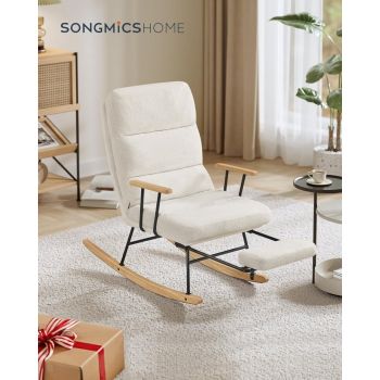 Scaun balansoar Songmics Crem, 113.5 x 60 x 28.5 cm