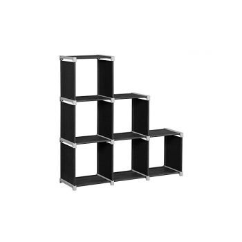 Set 6 cuburi de depozitare, Songmics, LSN63H, Negru, 11 x 41 x 41 cm