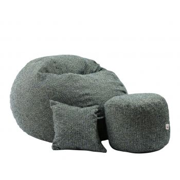 Set Fotoliu Matusalem cu Otoman (suport picioare) si Perna, Material Textil - Nordic Field